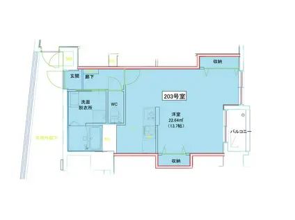 TASSO長町南(ワンルーム/2階)の間取り写真