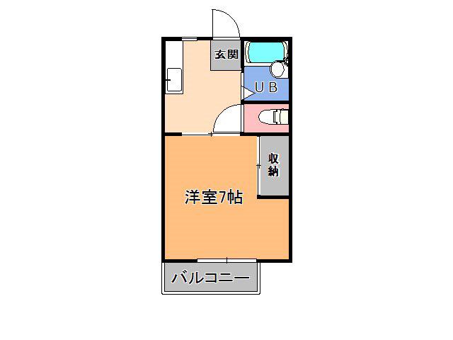 福正ハイツF(1K/1階)の間取り写真
