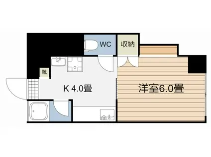 シャインパール池田(1K/1階)の間取り写真