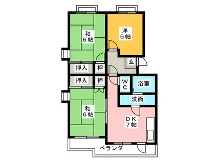 サンライフ75(3DK/2階)の間取り写真