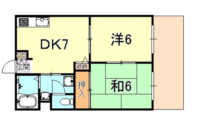 MKハイツ(2DK/2階)の間取り写真