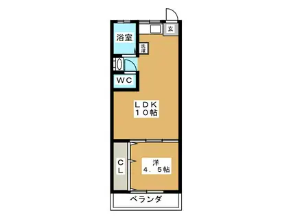 メゾン東小金井(1LDK/1階)の間取り写真