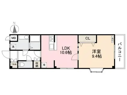サウスプラザ六条(1LDK/4階)の間取り写真