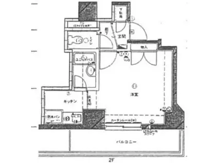 ホーユウコンフォルト(ワンルーム/2階)の間取り写真