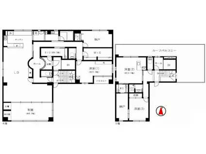 ドエル幸容(4LDK/4階)の間取り写真