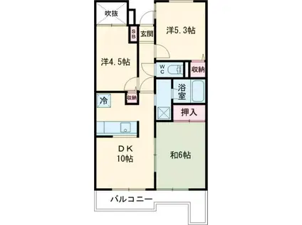 日神パレステージ福生(3DK/4階)の間取り写真