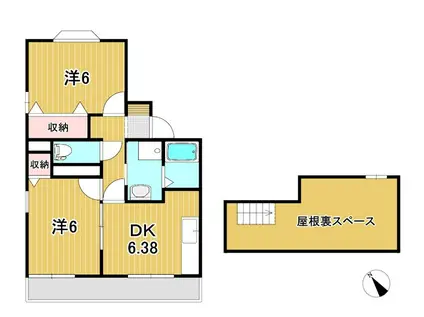 フォーレストハイツ(2DK/2階)の間取り写真