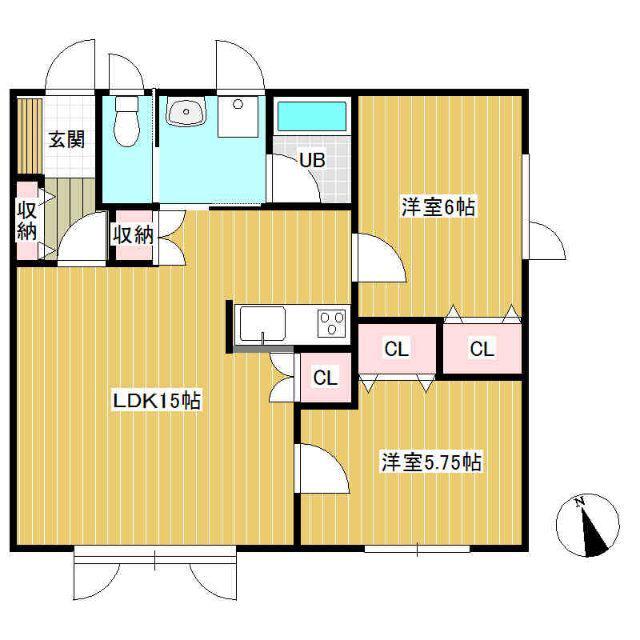 PENNY LANE(2LDK/2階)の間取り写真