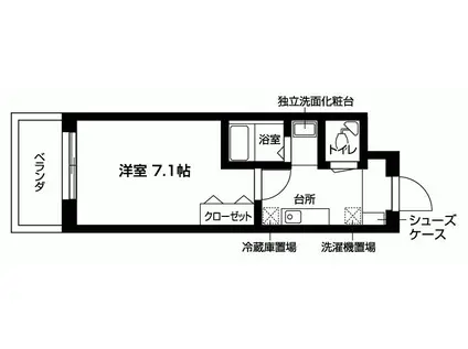 レジディア神戸ポートアイランドノース(1K/1階)の間取り写真