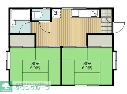 峯岸アパート(2K/2階)の間取り写真