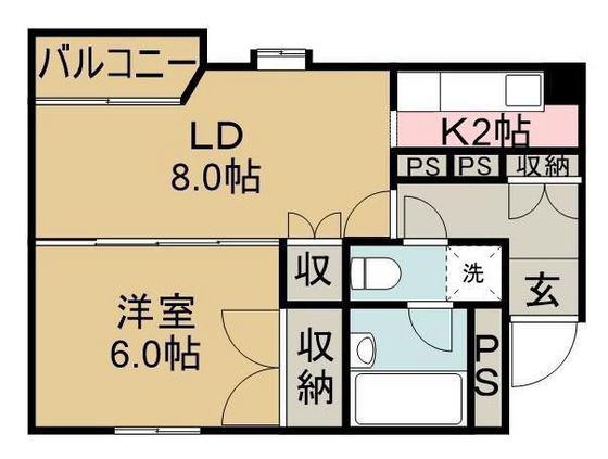 エルム20(1LDK/2階)の間取り写真