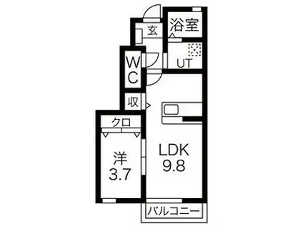 ビアンコ(1LDK/1階)の間取り写真