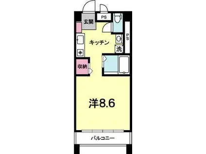 STATIONSIDE(ワンルーム/3階)の間取り写真