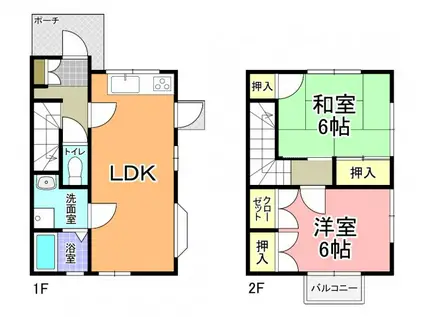 メゾニティ・梅ヶ丘 AF棟(2LDK/1階)の間取り写真