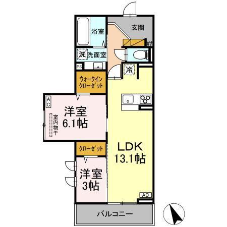 DS LIEN F(2LDK/2階)の間取り写真