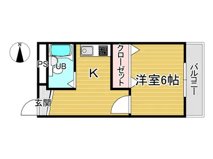 協栄マンション OYAMA(1K/6階)の間取り写真