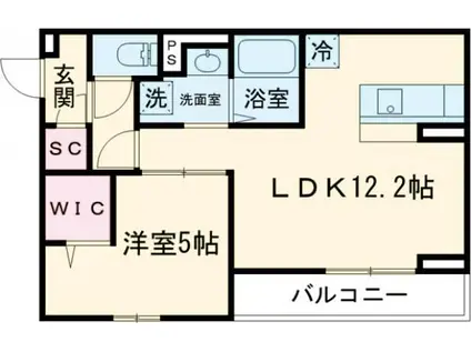 CHERIE MAISON明野(1LDK/3階)の間取り写真