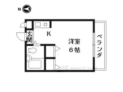 アーバンハイツ桃山(1K/3階)の間取り写真