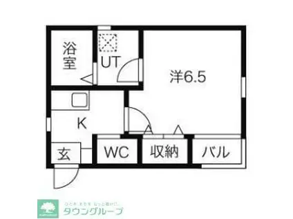 カーサ・フォレスタ(1K/2階)の間取り写真