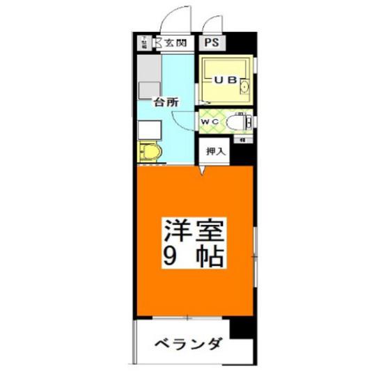 アークハイツ内山下(1K/2階)の間取り写真