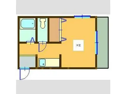 コーポ上土居(ワンルーム/3階)の間取り写真