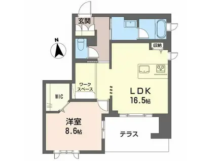 CRESTIEQ長谷通(1LDK/1階)の間取り写真