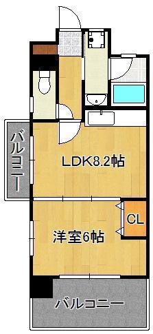ラフィーネ 小倉(1LDK/3階)の間取り写真