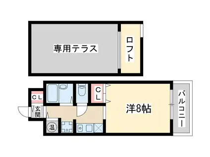 ミーールズ江坂(1K/9階)の間取り写真