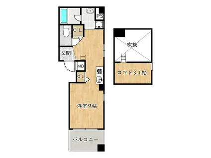 グランメゾン大美野(ワンルーム/2階)の間取り写真