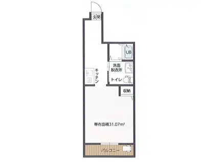 シンセリティ京都華暦(ワンルーム/2階)の間取り写真