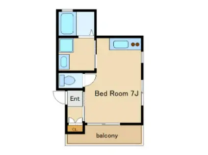 プレミアムソレイユ藤江駅前(ワンルーム/1階)の間取り写真