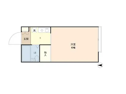 グランドゥール東浦和(ワンルーム/1階)の間取り写真