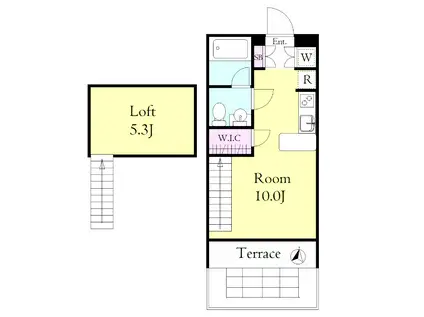 サンヴィアーレ・ブランシュ(ワンルーム/1階)の間取り写真