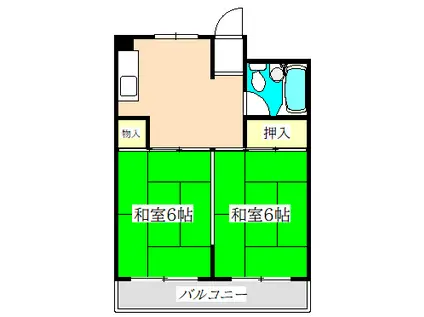 第一森の宮中央ハイツ(2DK/7階)の間取り写真