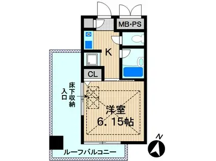 DELFINO(1K/2階)の間取り写真