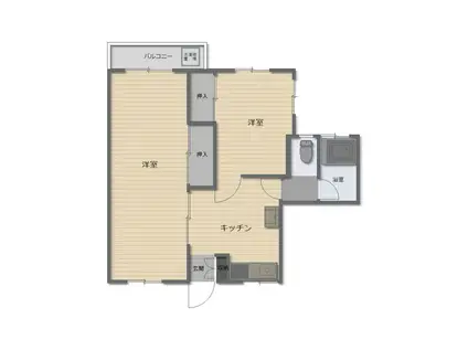 セゾン浜脇(2DK/4階)の間取り写真