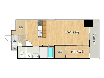 アクシオ北九州III(1LDK/10階)の間取り写真