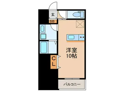 グランメール出在家町(ワンルーム/3階)の間取り写真