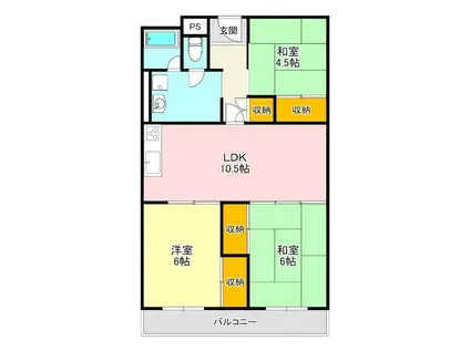 泉北若松台AB壱号棟(3LDK/2階)の間取り写真