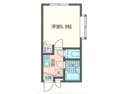 パークコート(1K/1階)の間取り写真
