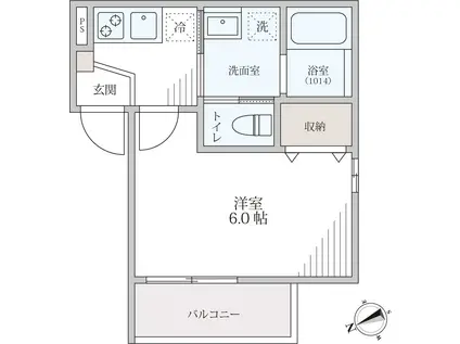ラ・メール(1K/3階)の間取り写真