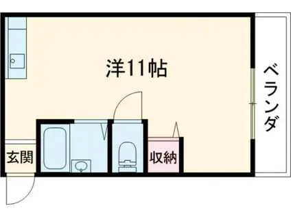 シャンテー三矢II(ワンルーム/3階)の間取り写真