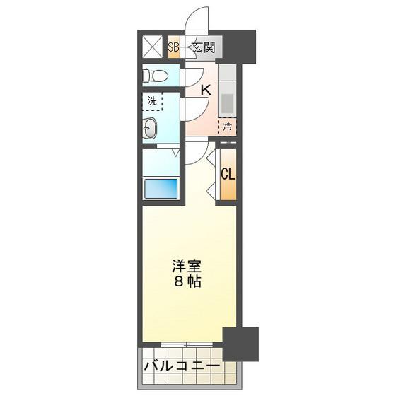 S-RESIDENCE四日市市堀木AMANTE(1K/7階)の間取り写真