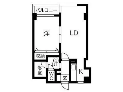 ARK21ビル(1LDK/3階)の間取り写真