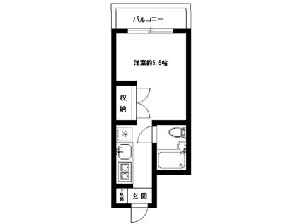 マンション加納(ワンルーム/3階)の間取り写真