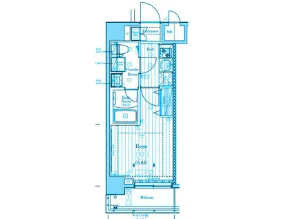MAXIV阪東橋TWINウエスト(1K/4階)の間取り写真