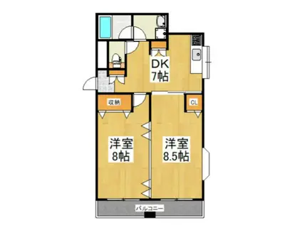 ファーストアオキ(2DK/3階)の間取り写真