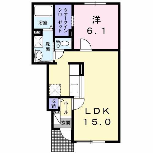 プリュスレテメゾン(1LDK/1階)の間取り写真