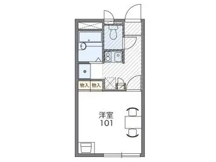レオパレスハピネス湘南(1K/3階)の間取り写真