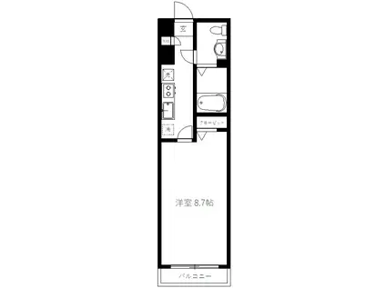 プリムヴェール四谷(1K/8階)の間取り写真